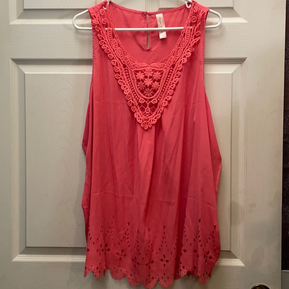 EUC Roman Fashion Pink Vneck Dress Tank Top, Sz 3x